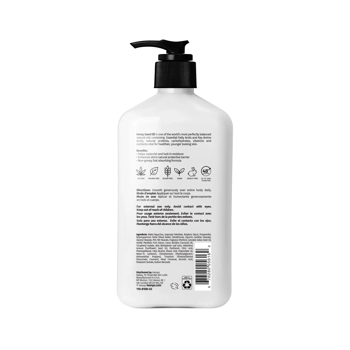 Hempz - Whipped Vanilla & Coconut Cream Herbal Body Moisturizer