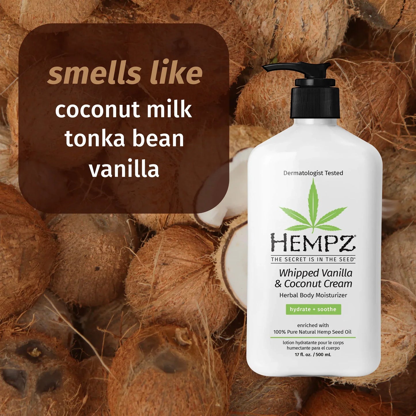 Hempz - Whipped Vanilla & Coconut Cream Herbal Body Moisturizer