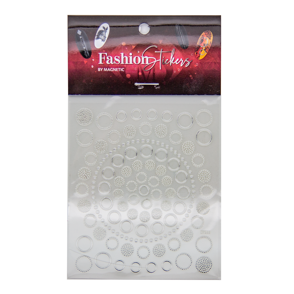 Magnetic Fashion Sticker Circles Silver - My Beauty Boutique