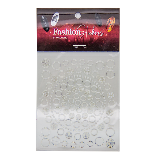 Magnetic Fashion Sticker Circles Silver - My Beauty Boutique