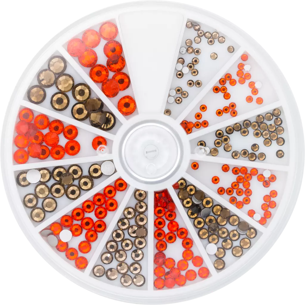 Magnetic Rhinestone Wheel Topaz and Hyacinth 6 sizes 270pcs - My Beauty Boutique