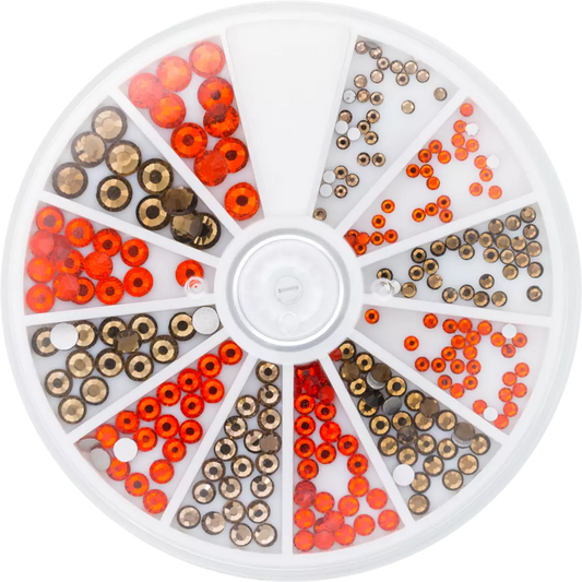 Magnetic Rhinestone Wheel Topaz and Hyacinth 6 sizes 270pcs - My Beauty Boutique