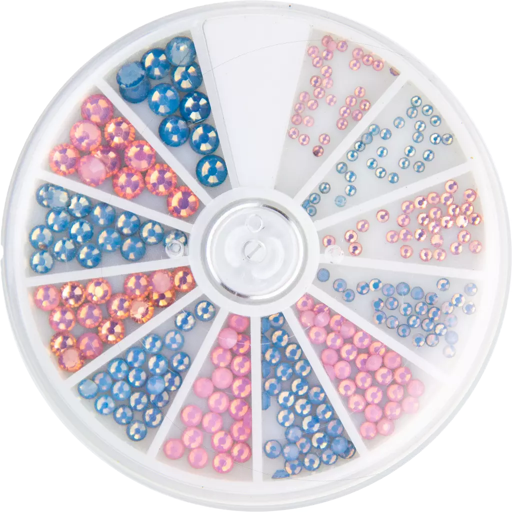 Magnetic Frosted Rhinestones Pink and Blue 6 sizes 270pcs - My Beauty Boutique