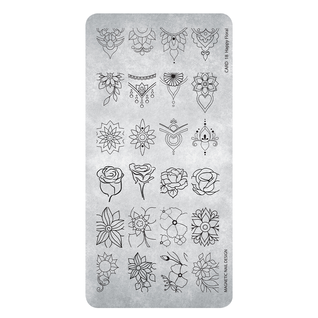 Magnetic Stamping Plate Happy Floral - My Beauty Boutique