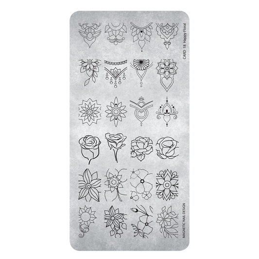 Magnetic Stamping Plate Happy Floral - My Beauty Boutique