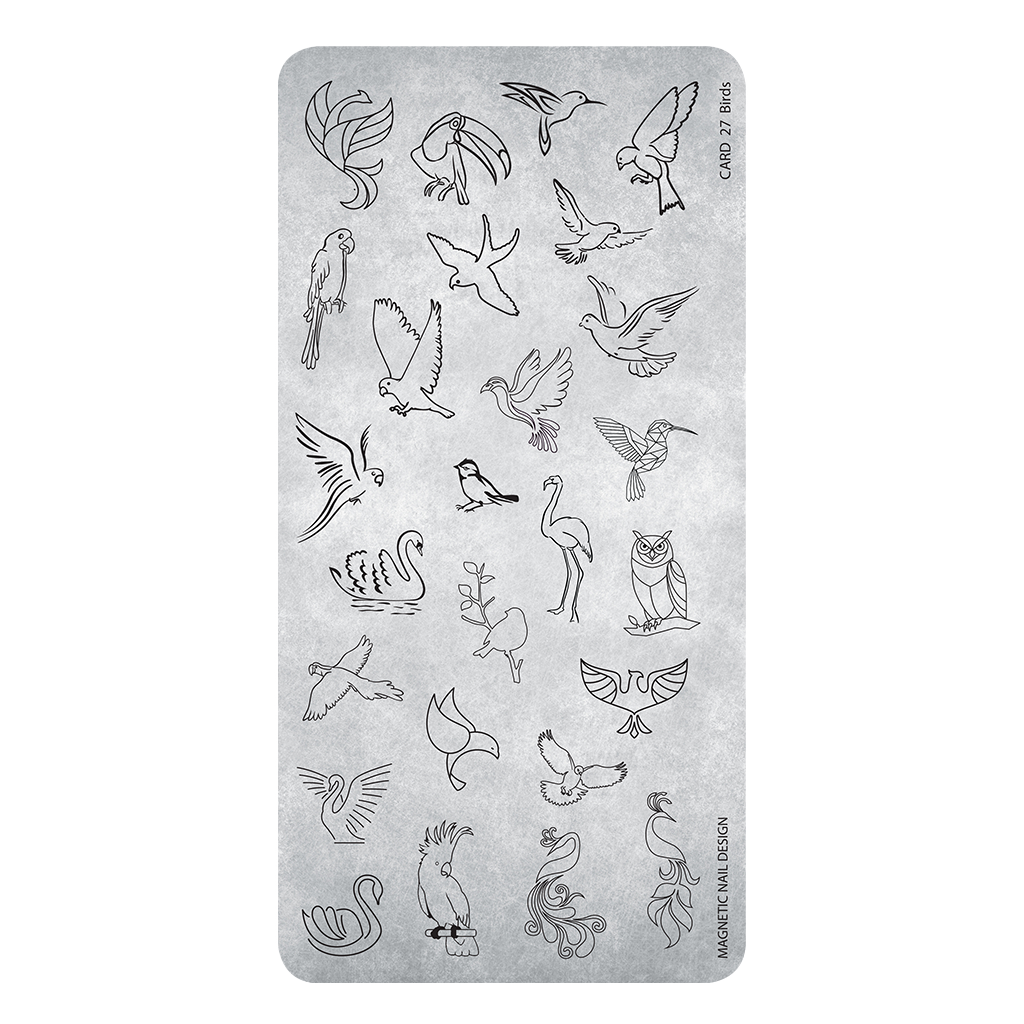 Magnetic STAMPING PLATE 24 BIRDS - My Beauty Boutique