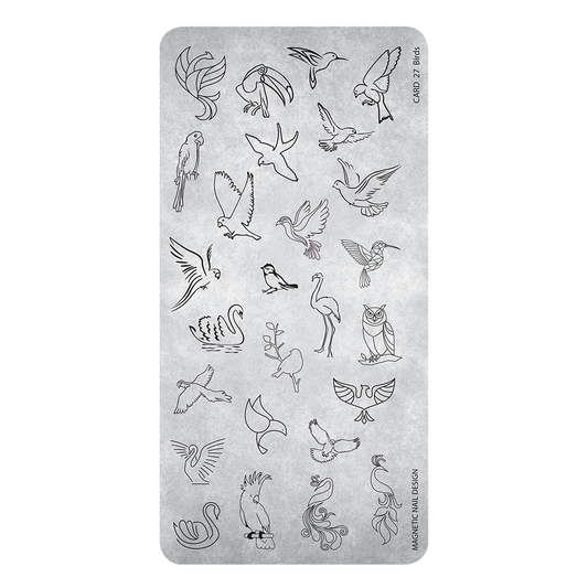 Magnetic STAMPING PLATE 24 BIRDS - My Beauty Boutique