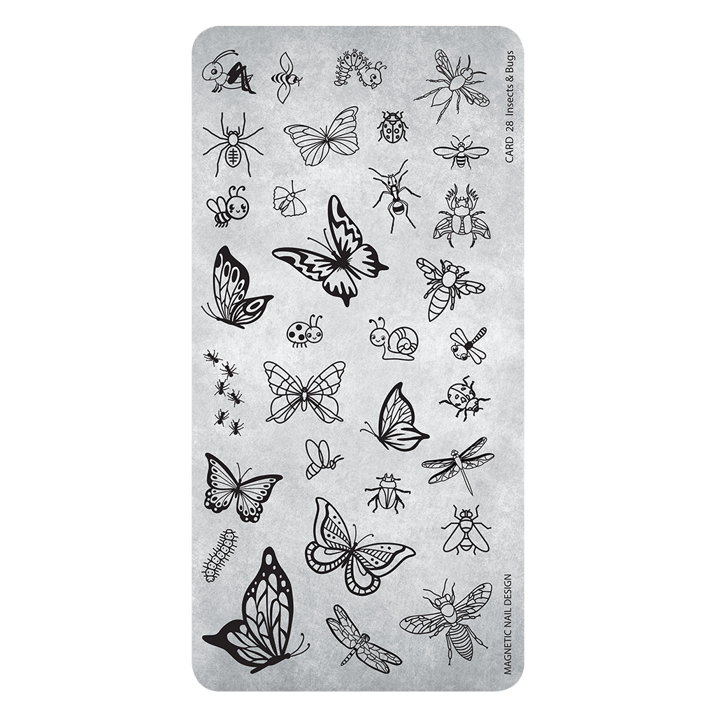 Magnetic STAMPING PLATE 28 INSECTS AND BUGS - My Beauty Boutique