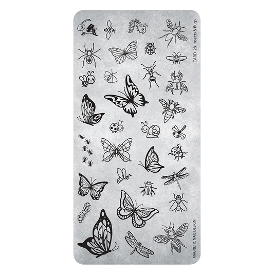 Magnetic STAMPING PLATE 28 INSECTS AND BUGS - My Beauty Boutique