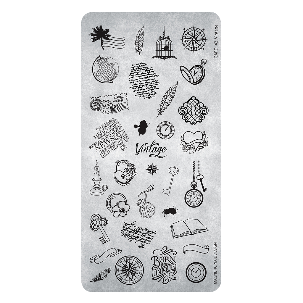 Magnetic STAMPING PLATE 42 Vintage - My Beauty Boutique