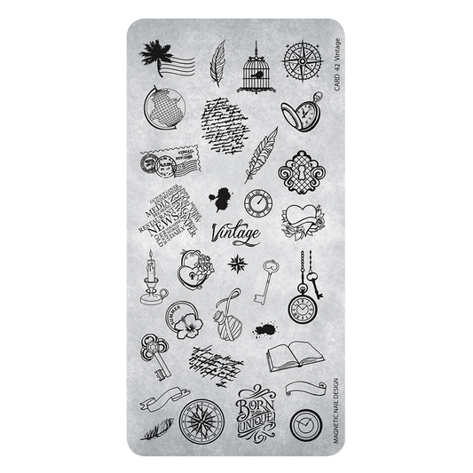 Magnetic STAMPING PLATE 42 Vintage - My Beauty Boutique