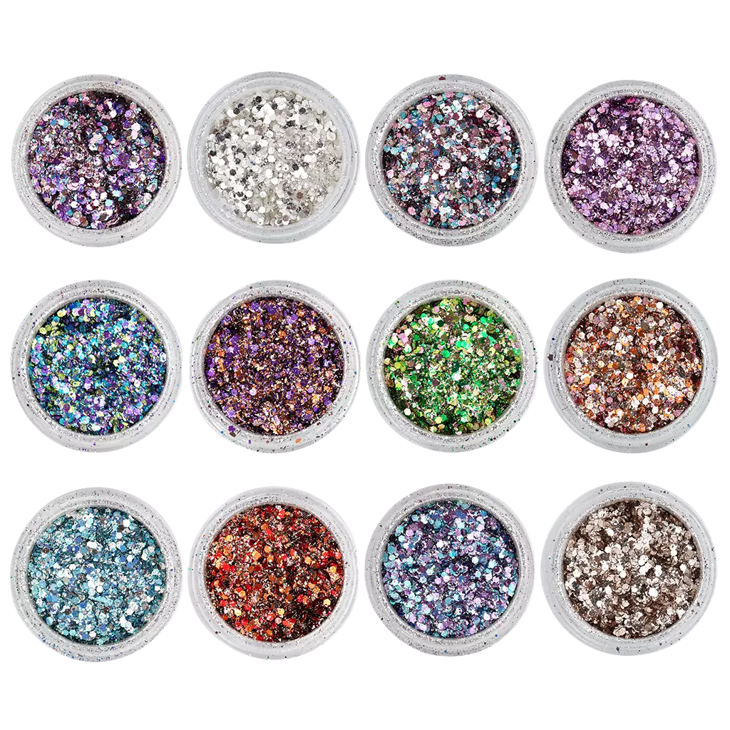 Magnetic MIXED METAL FLAKES 12 COLORS - My Beauty Boutique