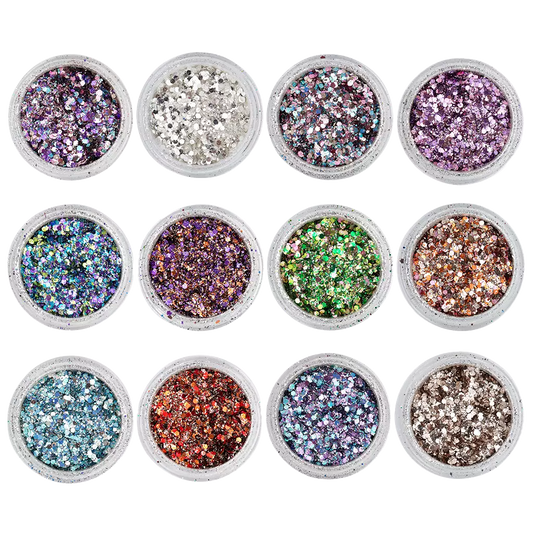 Magnetic MIXED METAL FLAKES 12 COLORS - My Beauty Boutique