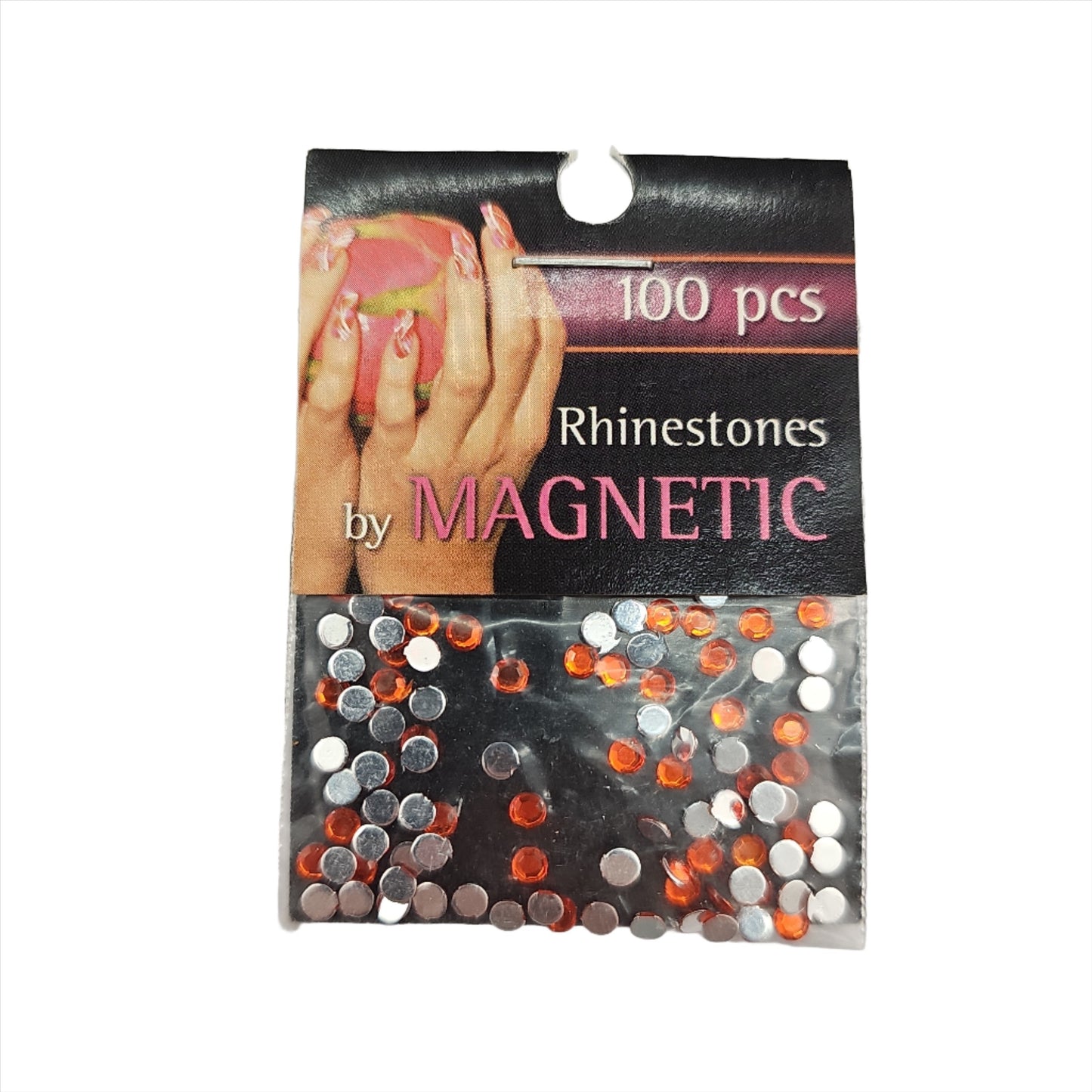 Magnetic Rhinestone Orange Large 100 pcs - My Beauty Boutique