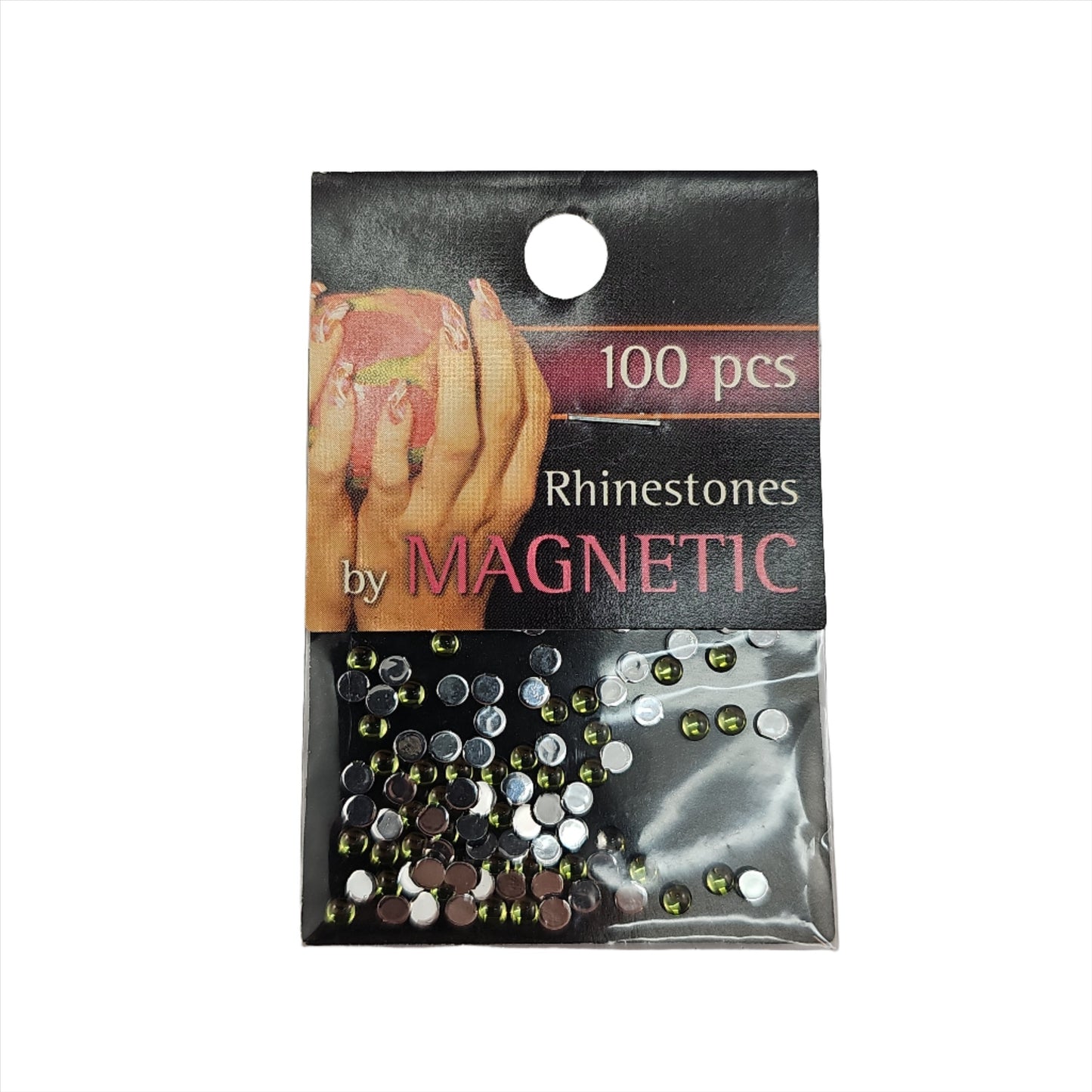 Magnetic Rhinestone Round Olive L 100 pcs - My Beauty Boutique