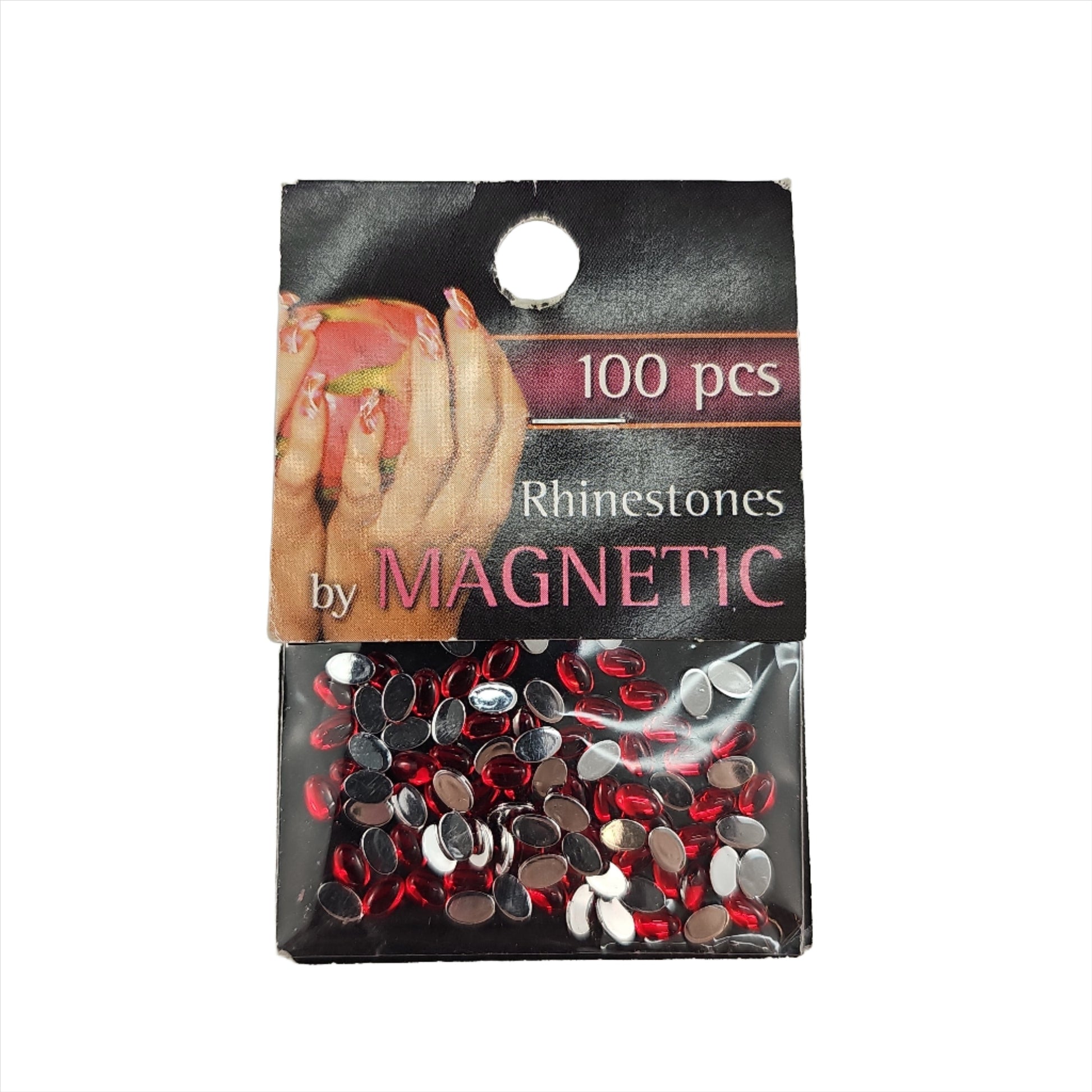 Magnetic Oval Rhinestones Large Red - My Beauty Boutique