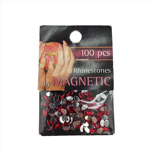 Magnetic Oval Rhinestones Large Red - My Beauty Boutique