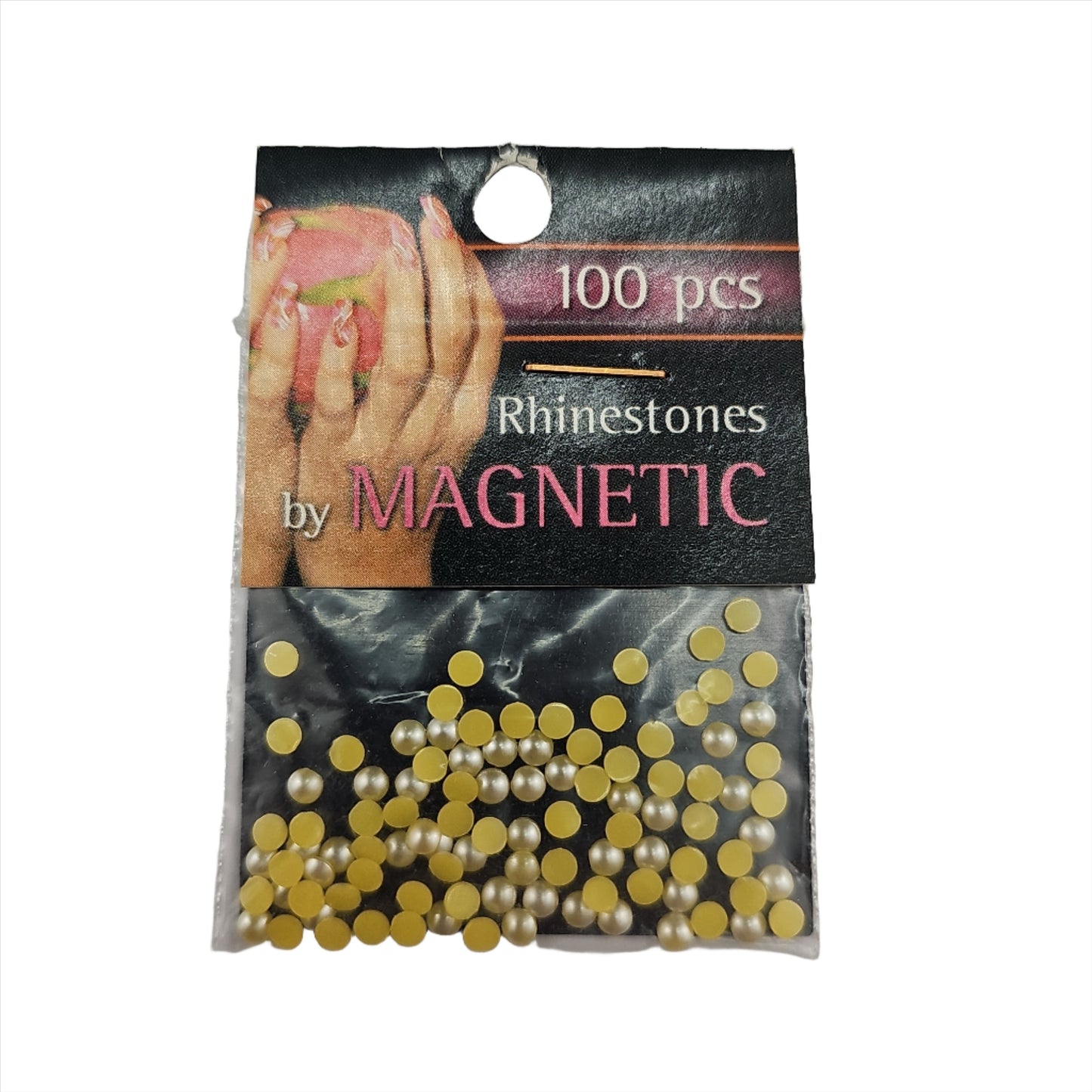 Magnetic Pearl Round Yellow Large 100 pcs - My Beauty Boutique