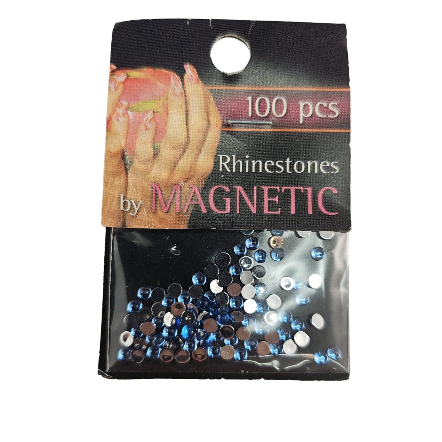 Magnetic Rhinestone Round L/Blue L 100 pcs - My Beauty Boutique