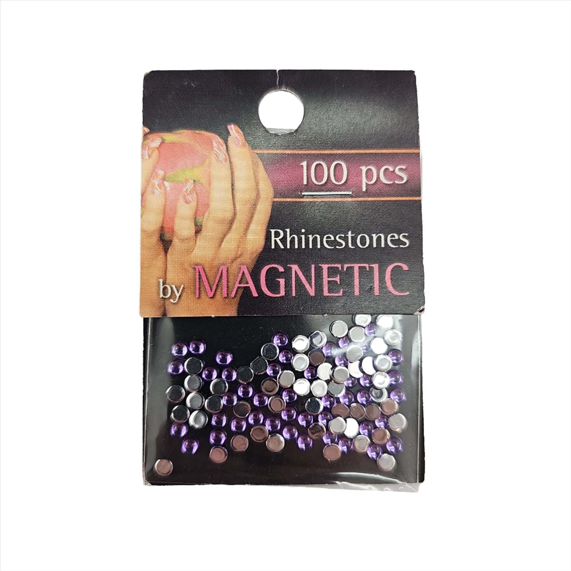 Magnetic Rhinestone Round Lilac L 100 pcs - My Beauty Boutique