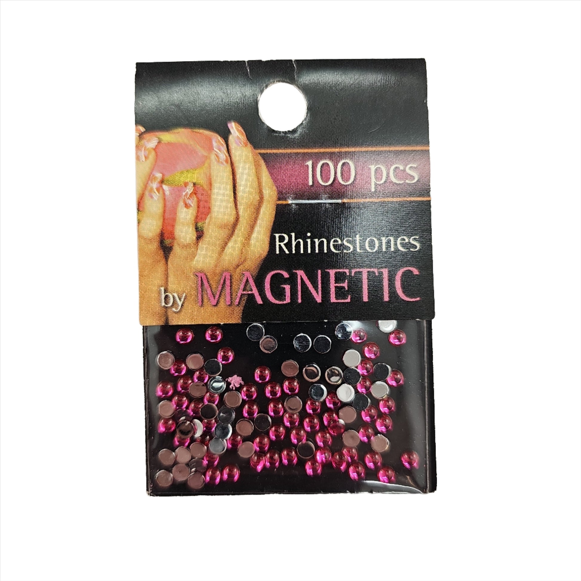 Magnetic Rhinestone Round Pink L 100 pcs - My Beauty Boutique