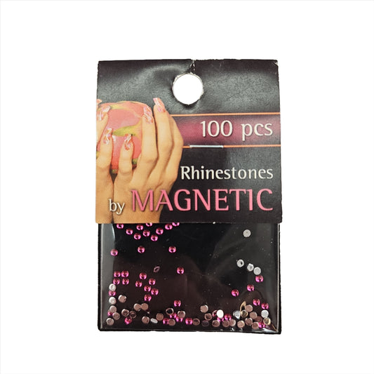 Magnetic Rhinestone Round Pink Medium 100 pcs - My Beauty Boutique