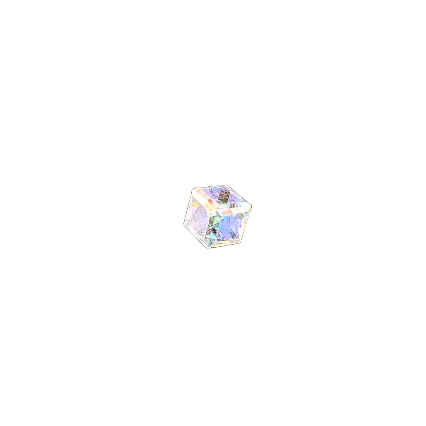 Swarovski Emb. Crystal AB 6mm Faceted cube fancy 1pc - My Beauty Boutique