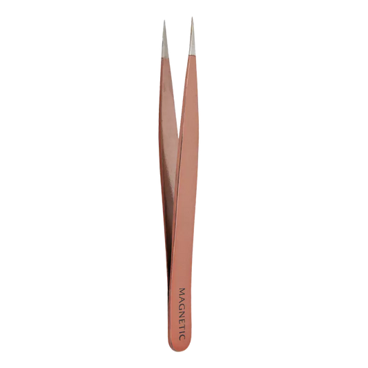 Magnetic Magnetic Pointed Tweezers Gold - My Beauty Boutique