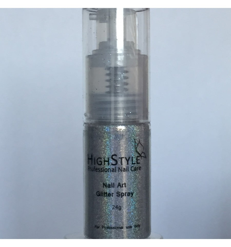 High Style Nail Art Glitter Spray Hologram Silver fine 24g - My Beauty Boutique