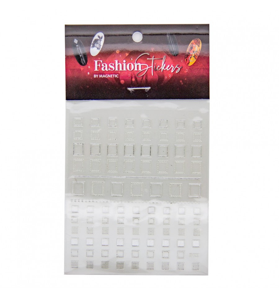 Magnetic Fashion Sticker Square Silver - My Beauty Boutique