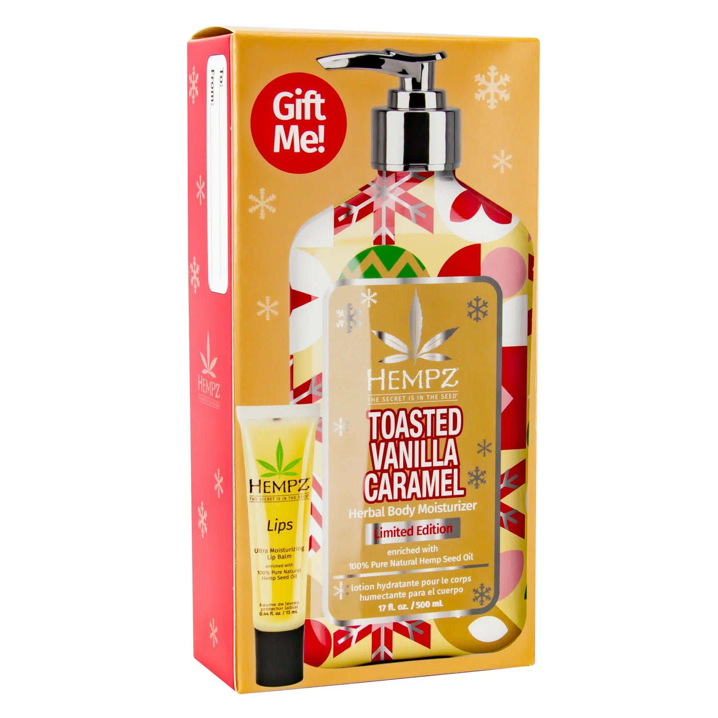 Hempz - Toasted Vanilla Caramel Body Moisturizer + Lip Balm Gift Set