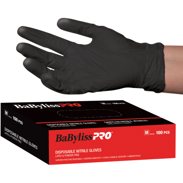 BabylissPRO - Disposable Black Nitrile Gloves - My Beauty Boutique