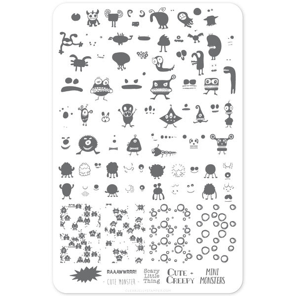 Clear Jelly Stamper Plate Large - Monster Mash! (CjS H-27) *SEASONAL* - My Beauty Boutique