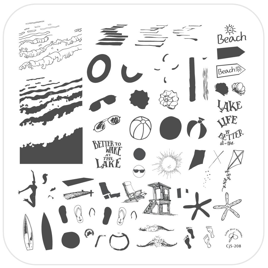 Clear Jelly Stamper Plate Medium - Lake Life (CjS-208) *SEASONAL* - My Beauty Boutique