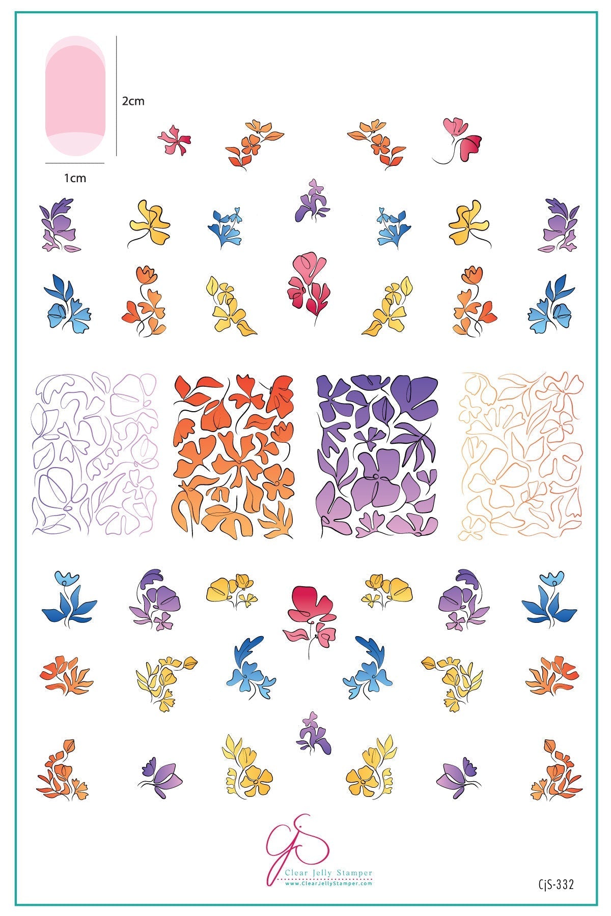 Clear Jelly Stamper Plate Large - Coloring Book - Floral (CjS-332) - My Beauty Boutique