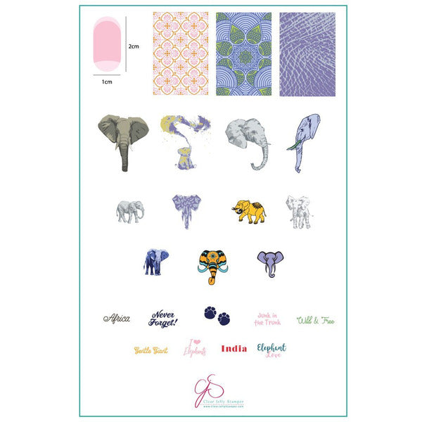 Clear Jelly Stamper Plate Large - Everything Elephant (CjS-LC-44) - My Beauty Boutique