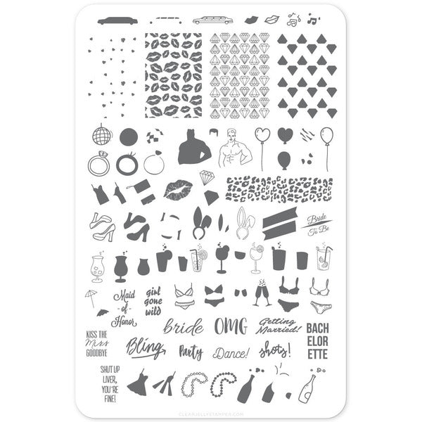 Clear Jelly Stamper Plate Large - Kiss The Miss Goodbye (CjS-71) - My Beauty Boutique