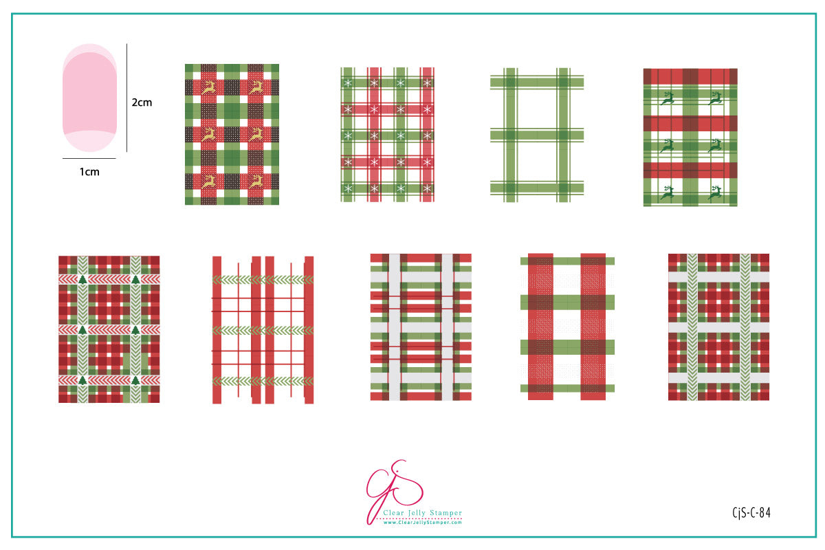 Clear Jelly Stamper Plate Large - Festive Plaid - Two (CjSC-84) - My Beauty Boutique