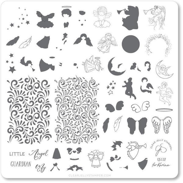 Clear Jelly Stamper Plate Medium - Angelic (CjSC-37) - My Beauty Boutique