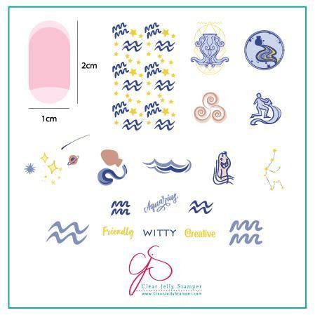 Clear Jelly Stamper Plate Small - Aquarius (CjSZ-12) - My Beauty Boutique