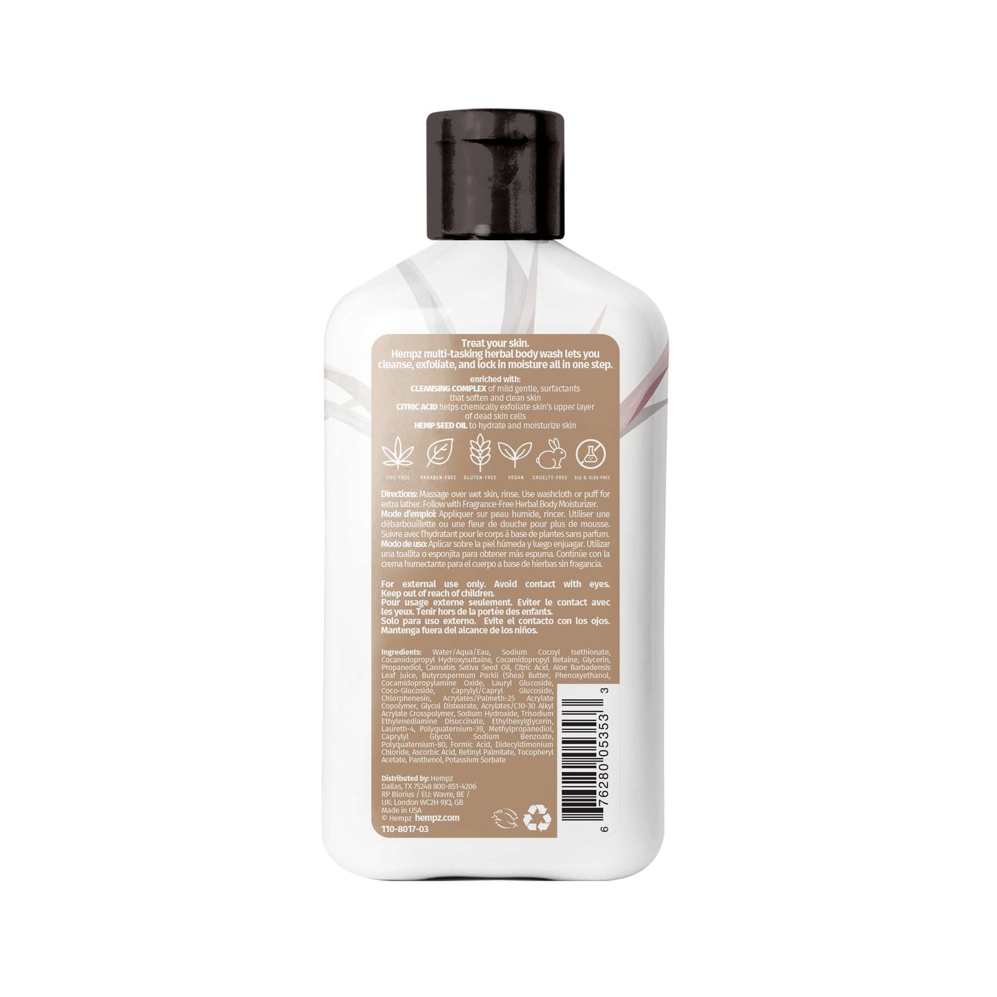 Hempz - Fragrance Free Herbal Body Wash - My Beauty Boutique