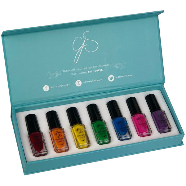 Clear Jelly Stamper Polish Kit - Rainbow (7 colours) - My Beauty Boutique