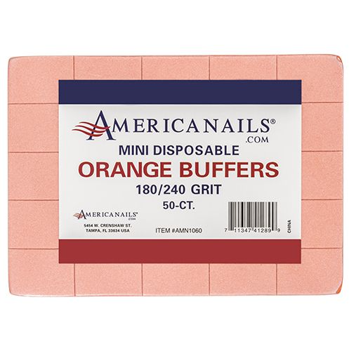 Americanails - Mini Orange Buffer 180/240 Grit 50ct - My Beauty Boutique