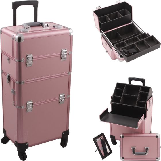 VER Beauty - Pink Matte Rolling Case - My Beauty Boutique