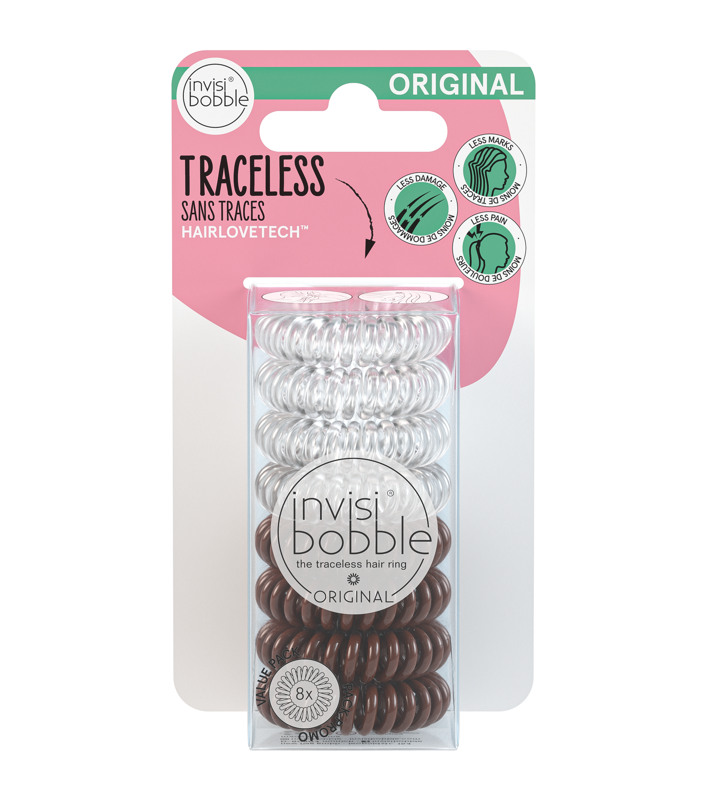 Invisibobble - Clear / Pretzel Brown Multipack 8pc - My Beauty Boutique