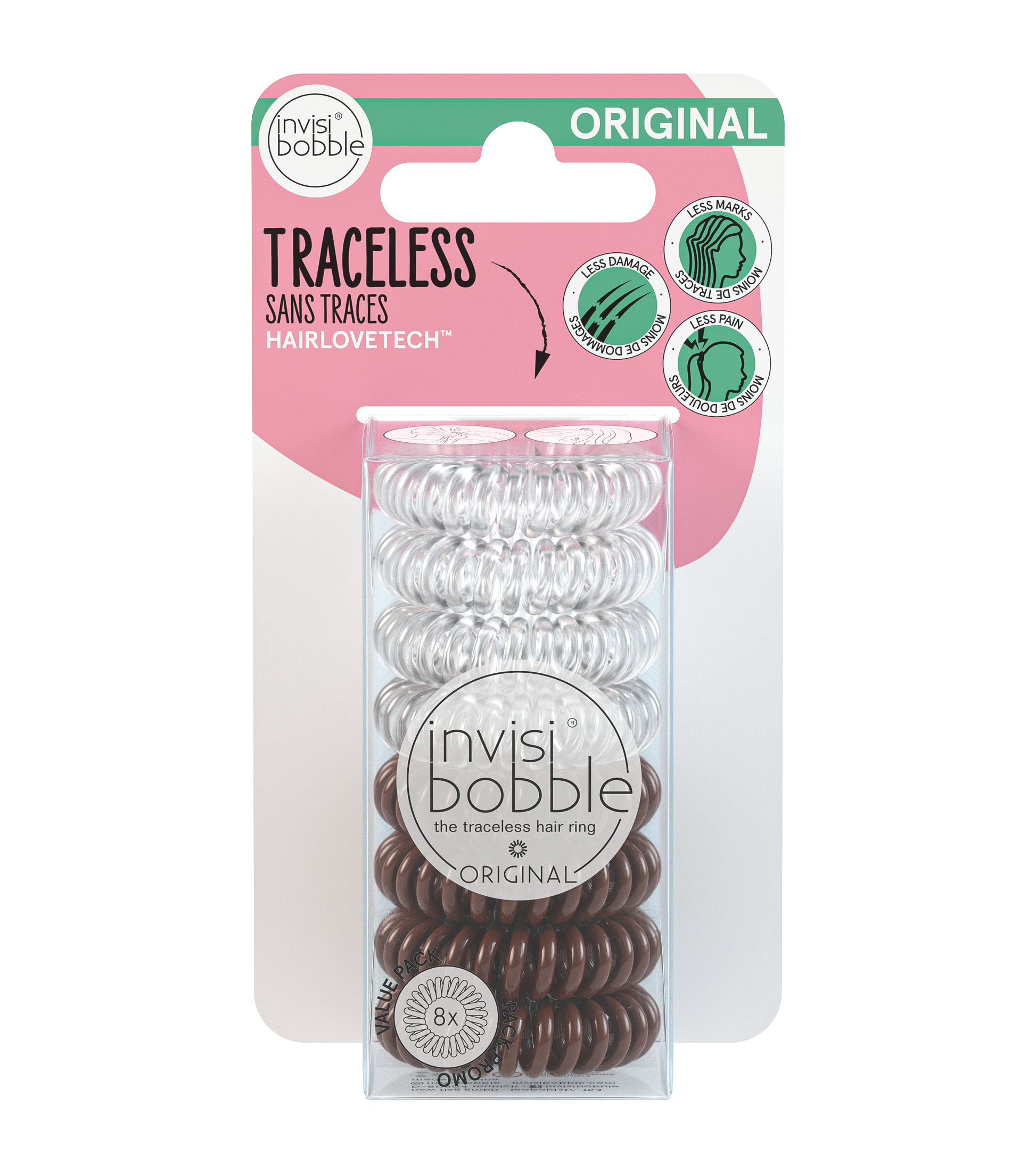 Invisibobble - Clear / Pretzel Brown Multipack 8pc - My Beauty Boutique