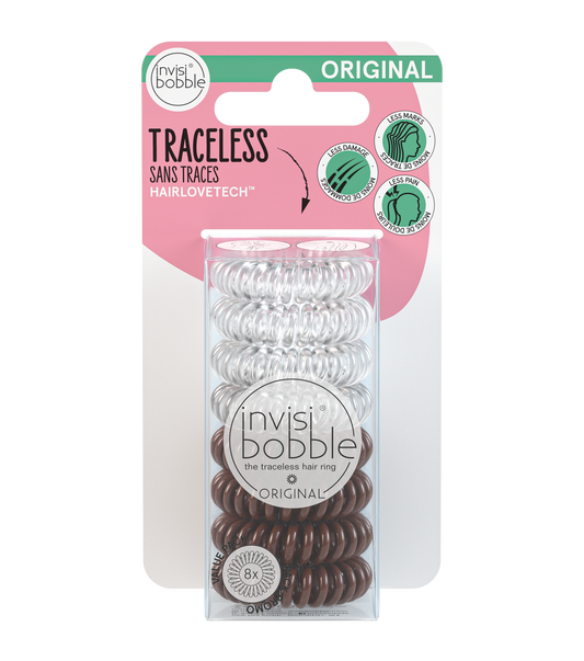 Invisibobble - Clear / Pretzel Brown Multipack 8pc - My Beauty Boutique