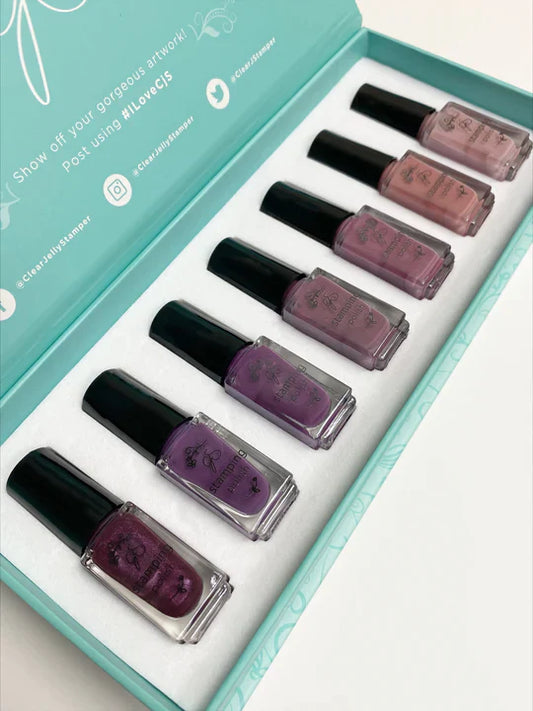 Clear Jelly Stamper Polish Kit - The Posh Purples (7 colours) - My Beauty Boutique